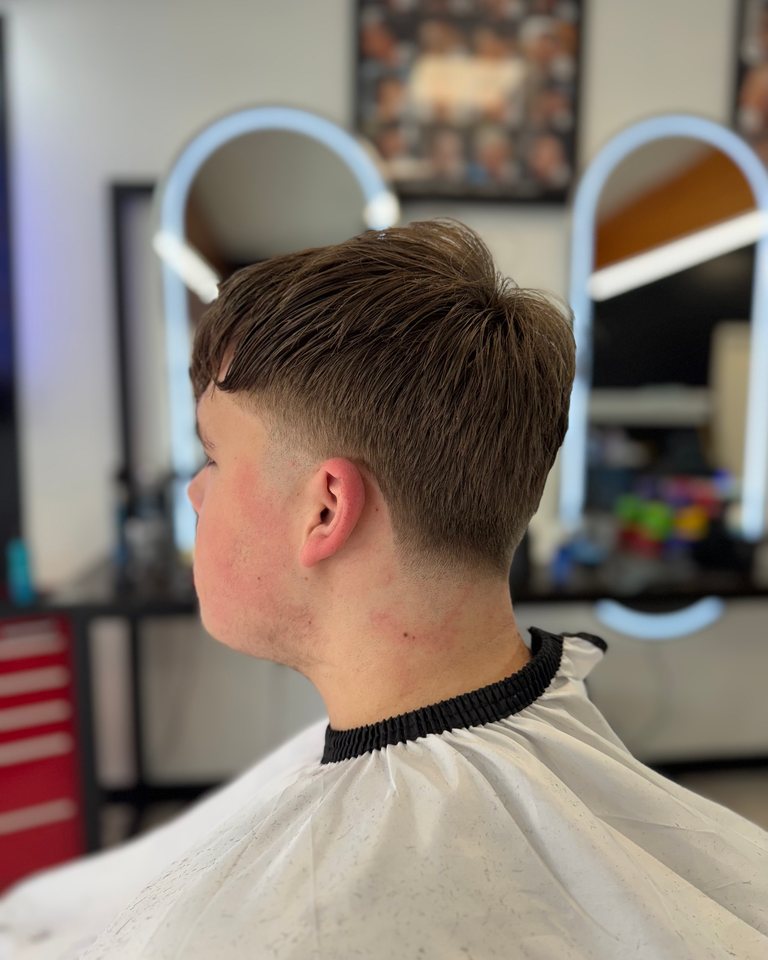 Textured top with a short fade at the side